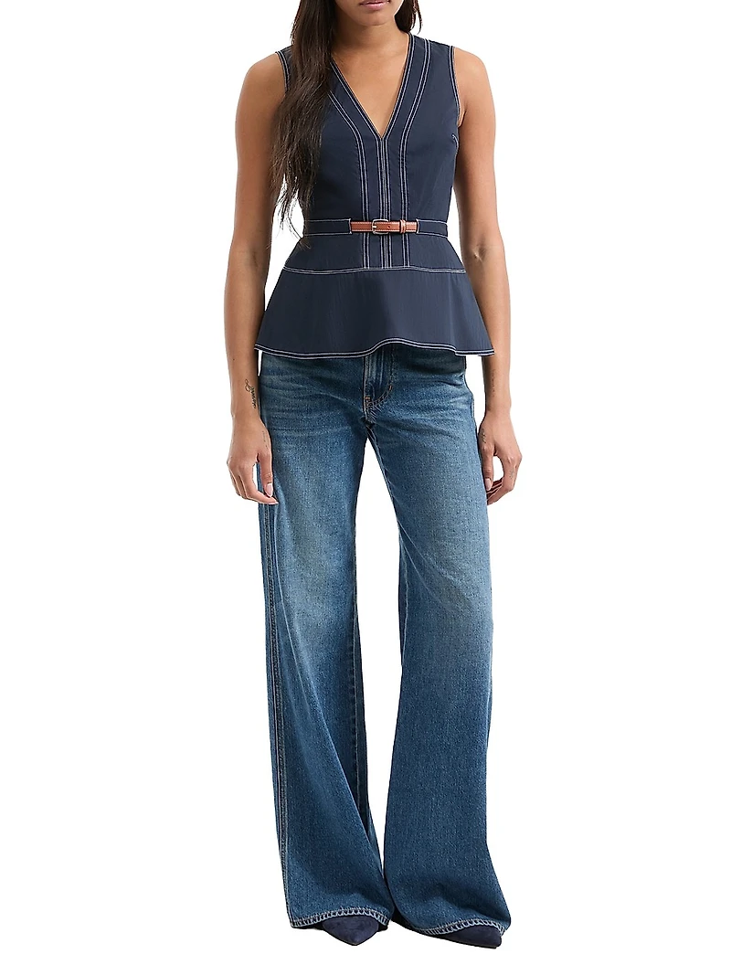 Nickleby V-Neck Peplum Top