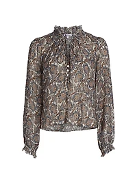 Hickory Silk-Blend Paisley Blouse