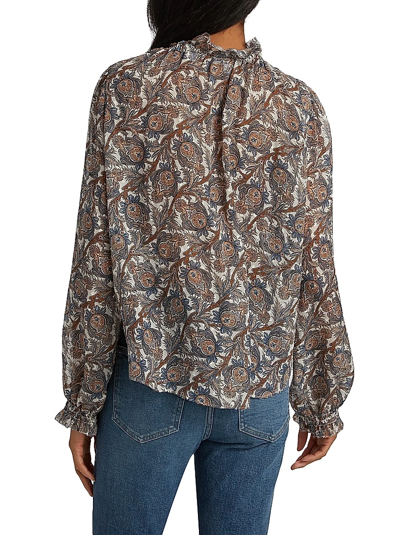 Hickory Silk-Blend Paisley Blouse
