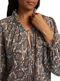 Hickory Silk-Blend Paisley Blouse