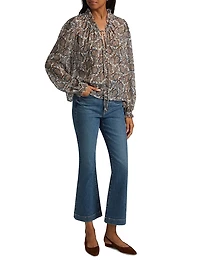 Hickory Silk-Blend Paisley Blouse