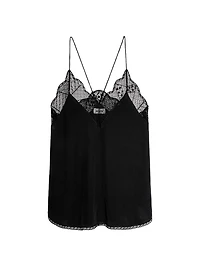 Christy Lace-Trimmed Silk Tank