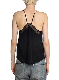 Christy Lace-Trimmed Silk Tank