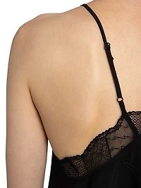 Christy Lace-Trimmed Silk Tank