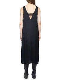 Renzo Satin V-Neck Slip Dress