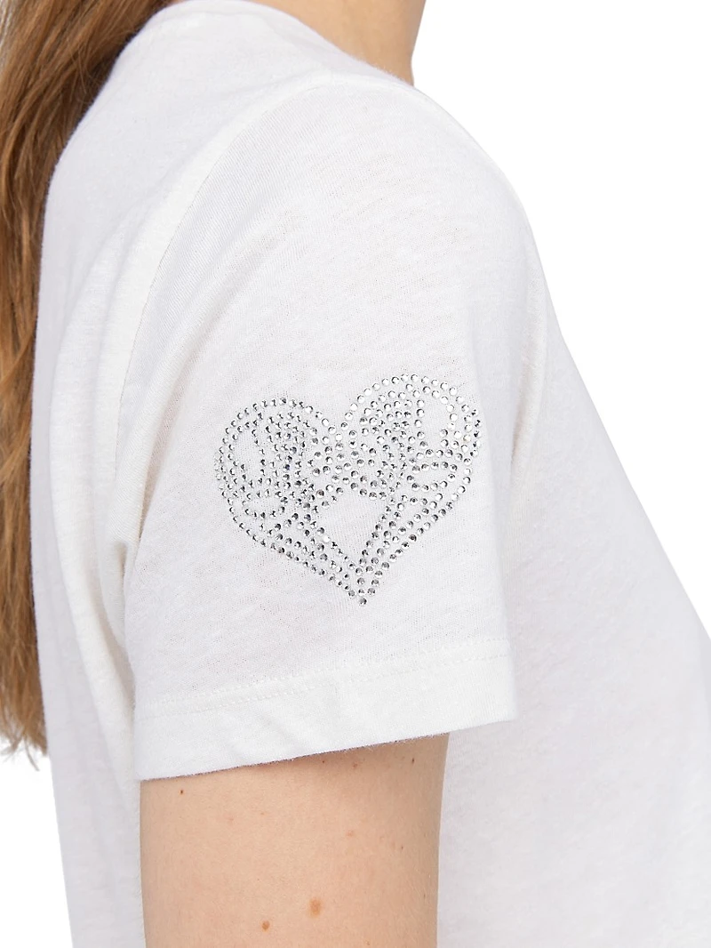 Alys Rhinestone Graphic Crewneck T-Shirt