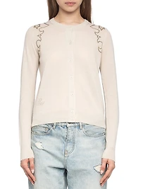 Missya Rhinestone Cashmere Cardigan