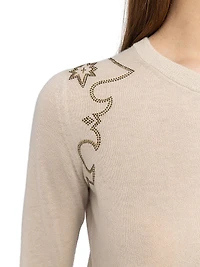 Missya Rhinestone Cashmere Cardigan