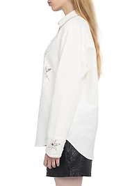 Morning Linen-Cotton Broderie Anglaise Shirt