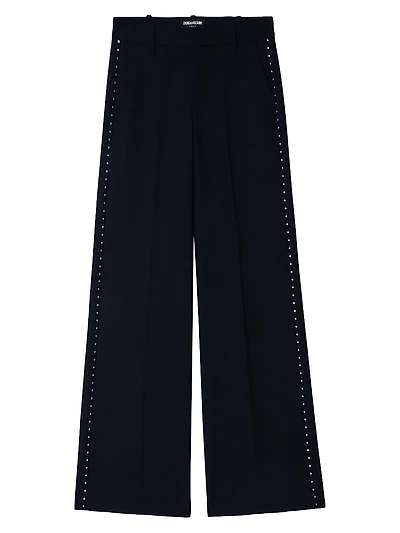 Panol Tailleur Strass Woven Wide-Leg Pants