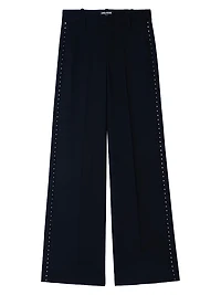 Panol Tailleur Strass Woven Wide-Leg Pants