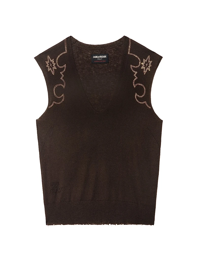 Vicky Embellished Cashmere Top