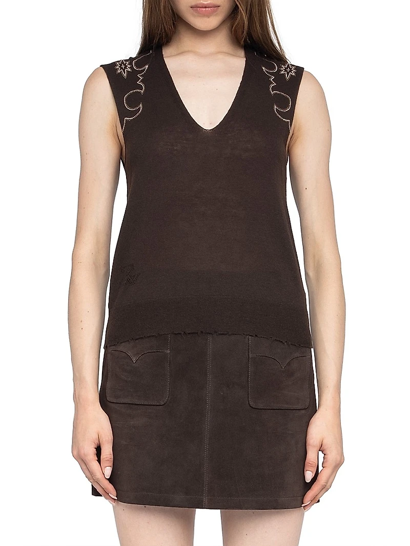 Vicky Embellished Cashmere Top