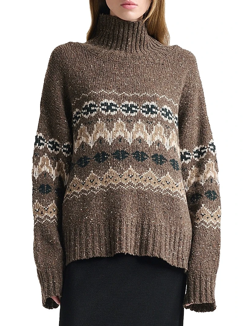 Cecie Fair Isle-Style Wool-Blend Sweater