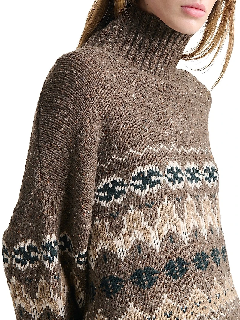 Cecie Fair Isle-Style Wool-Blend Sweater
