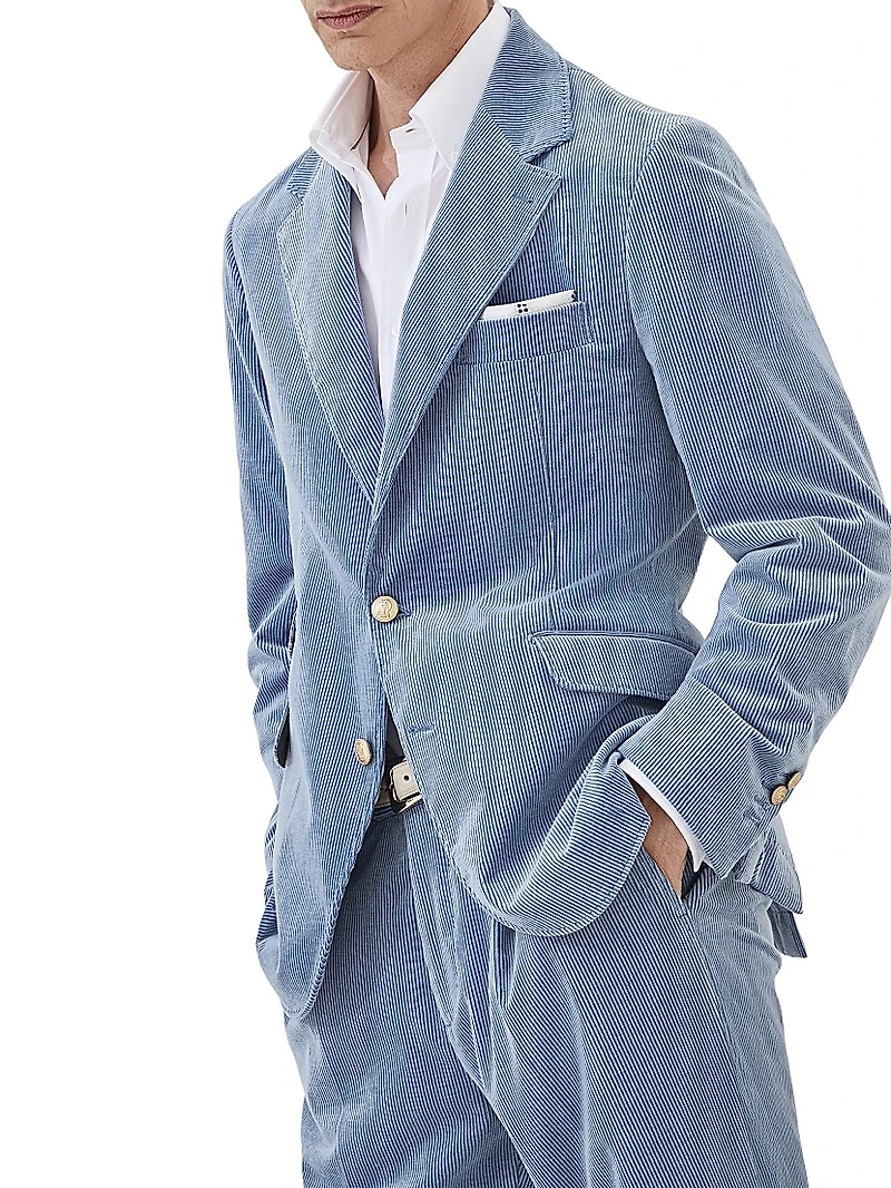 Comfort Cotton and Cashmere Corduroy Deconstructed Cavallo Blazer