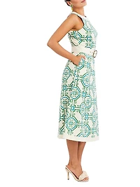 Louisa Tile-Print Midi-Dress