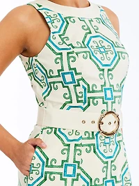 Louisa Tile-Print Midi-Dress