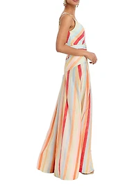 Tropicana Striped Belted Maxi Dress