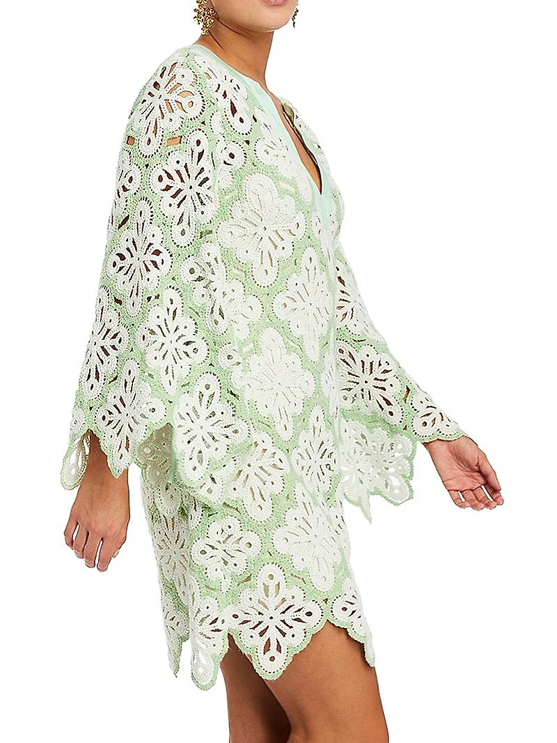 Palermo Scallop Open-Knit Minidress