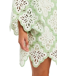 Palermo Scallop Open-Knit Minidress