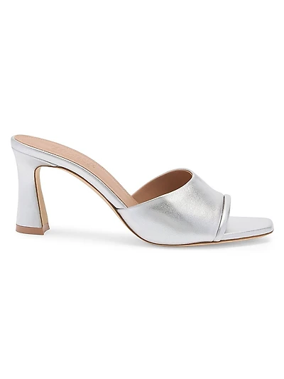 Roxanne 70MM Metallic Leather Block Heel Sandals