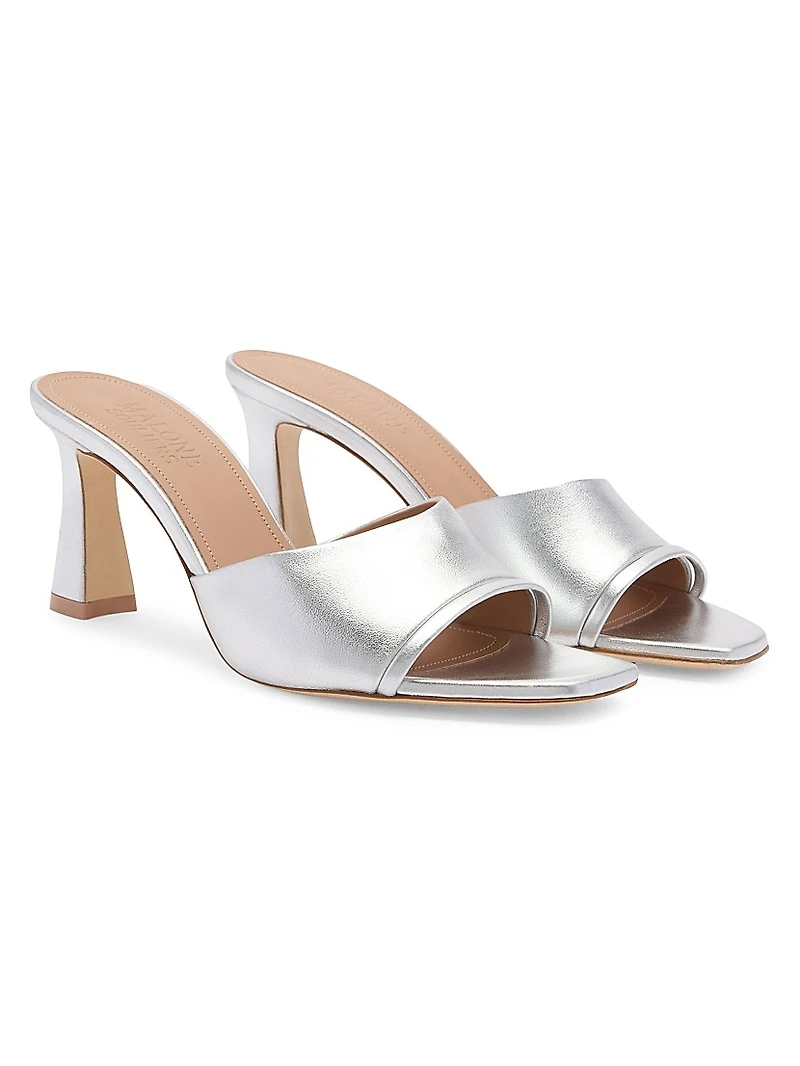 Roxanne 70MM Metallic Leather Block Heel Sandals