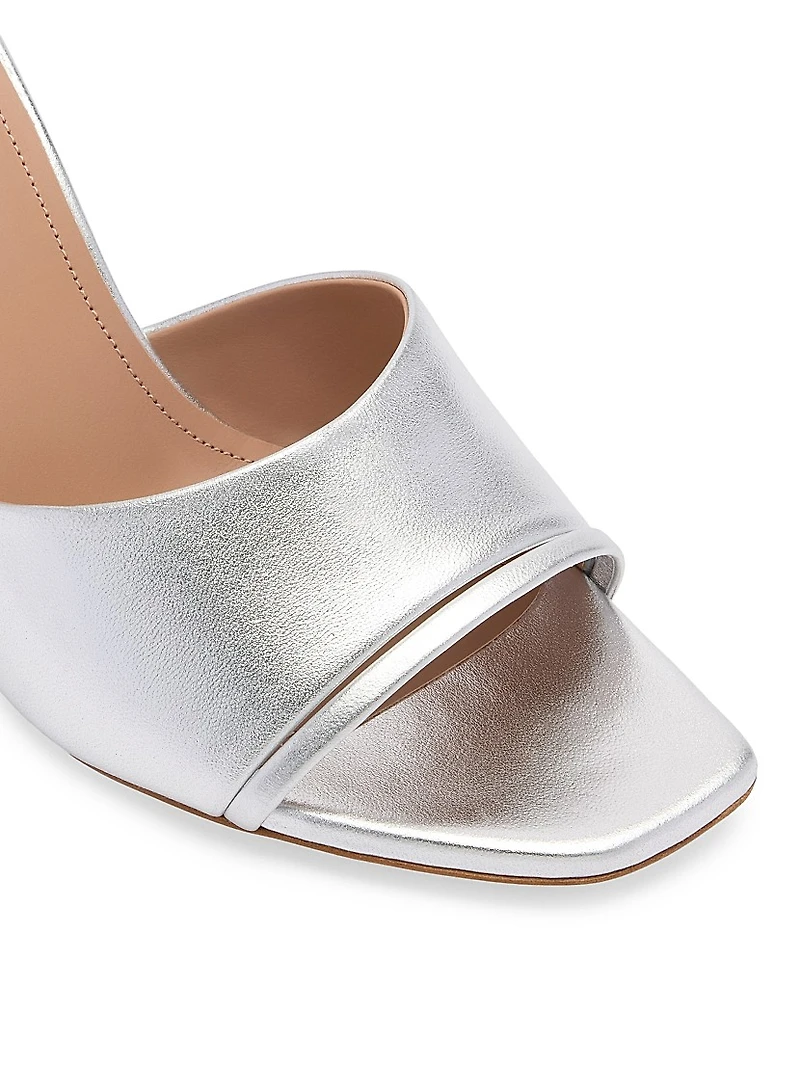Roxanne 70MM Metallic Leather Block Heel Sandals