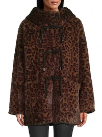 Daisy Leopard-Print Faux-Fur Coat