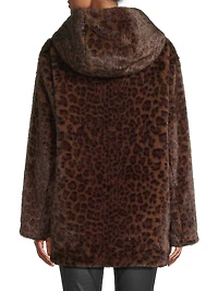 Daisy Leopard-Print Faux-Fur Coat