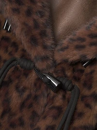 Daisy Leopard-Print Faux-Fur Coat