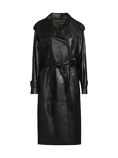 Tony Faux-Leather Trench Coat