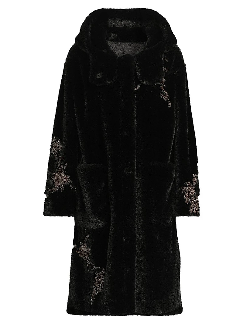 Peggy Faux-Fur Hooded Coat