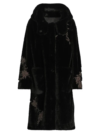 Peggy Faux-Fur Hooded Coat