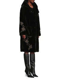 Peggy Faux-Fur Hooded Coat