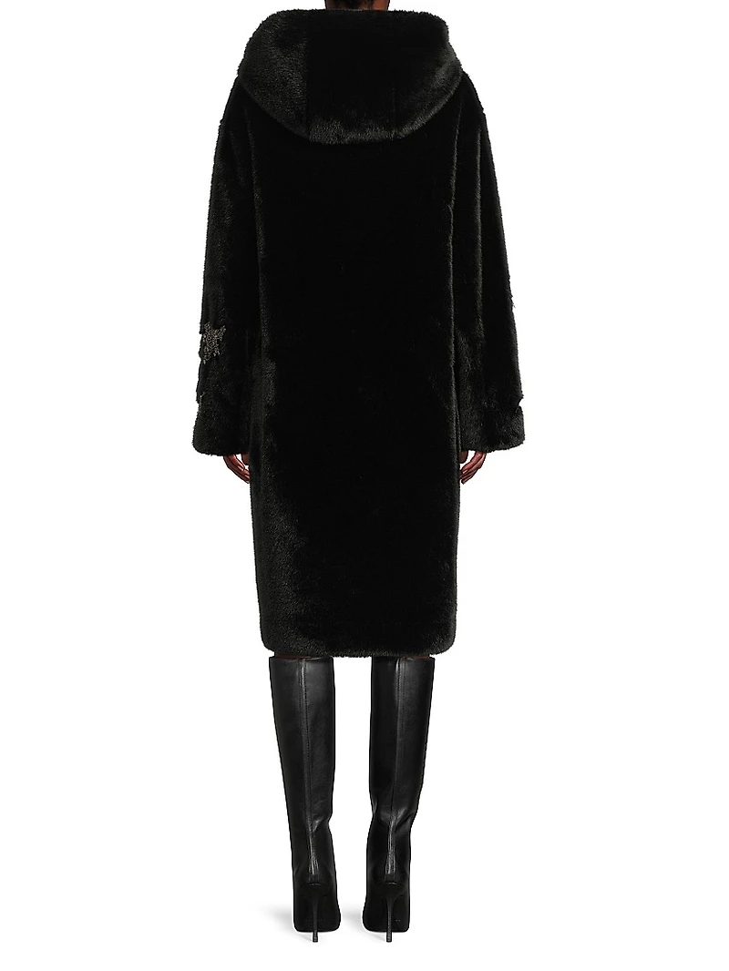 Peggy Faux-Fur Hooded Coat