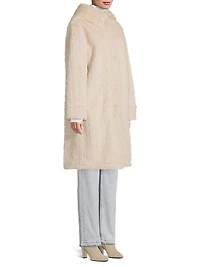 Myla Cable Faux-Fur Hooded Coat