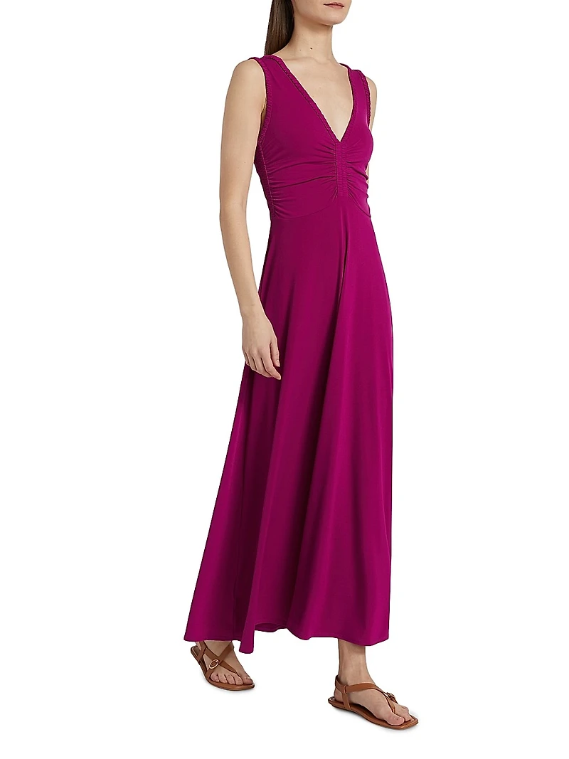 Misha Jersey Ruched Maxi Dress