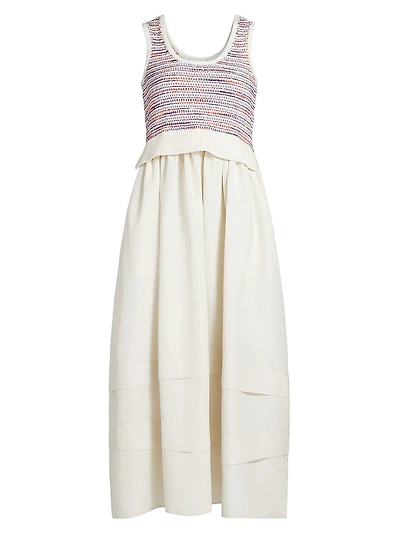 Loewel Mixed-Media Midi-Dress