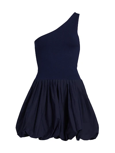 Calla Mixed-Media Balloon Minidress