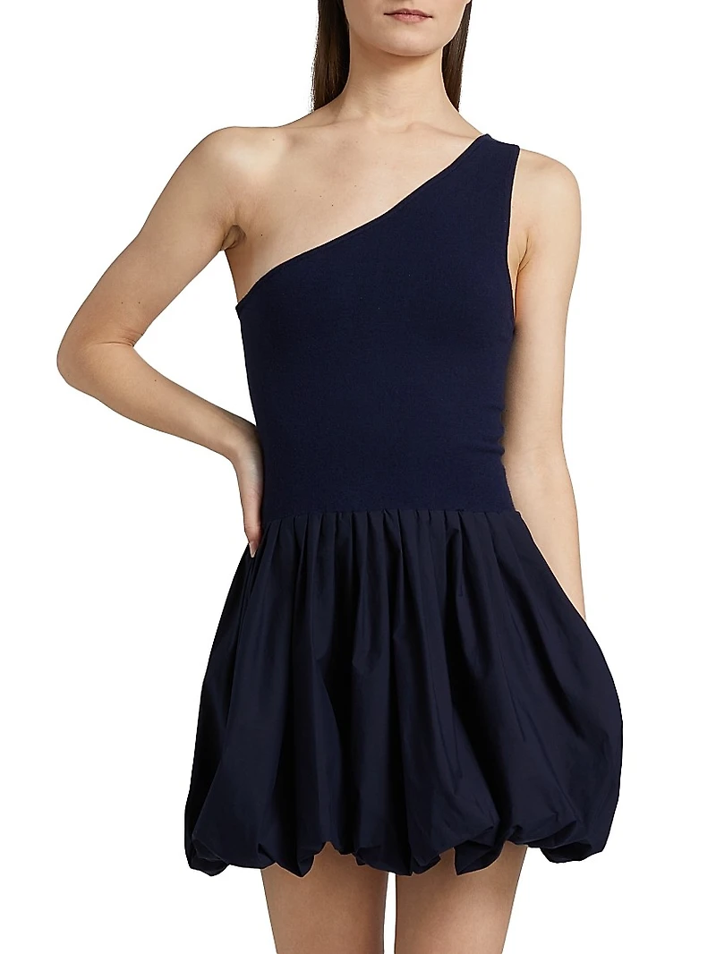 Calla Mixed-Media Balloon Minidress