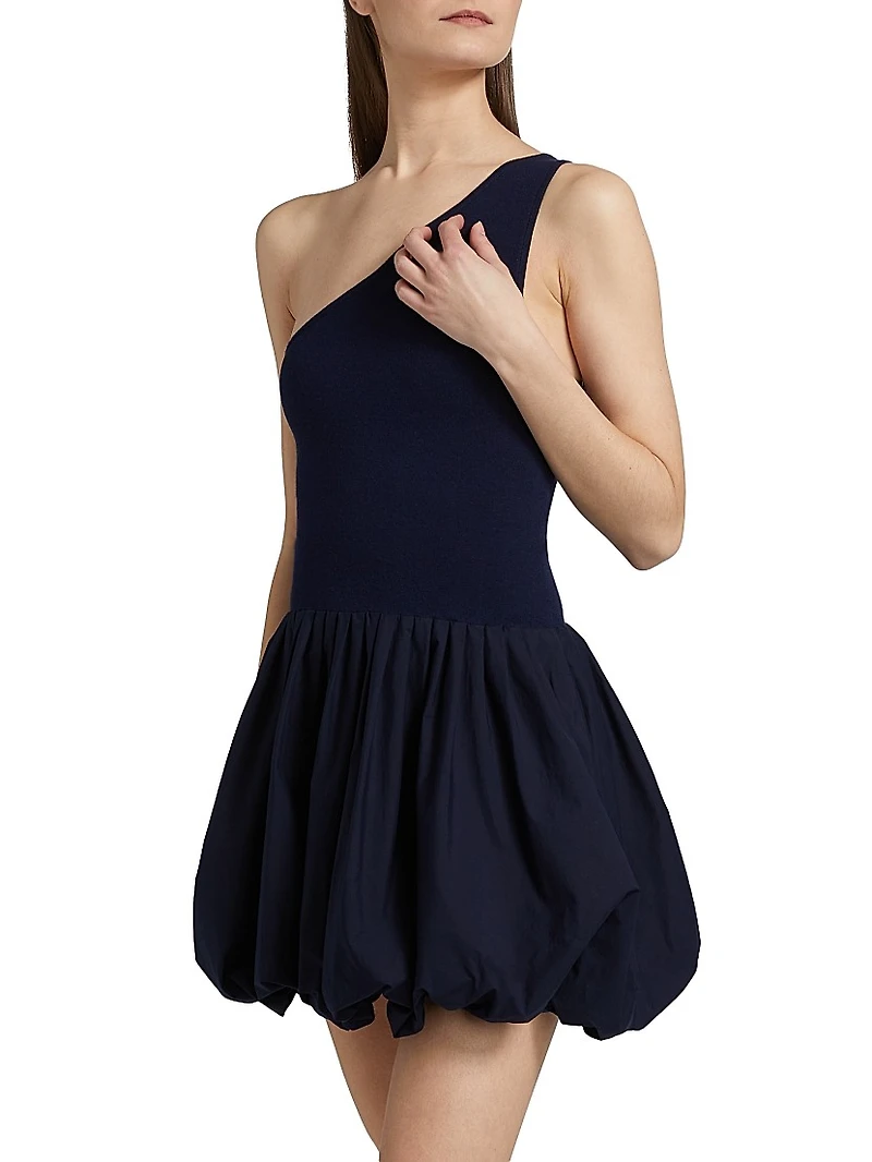 Calla Mixed-Media Balloon Minidress