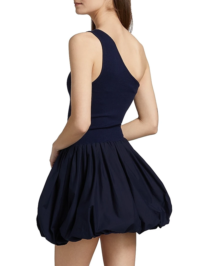 Calla Mixed-Media Balloon Minidress