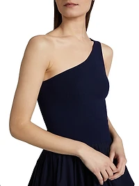 Calla Mixed-Media Balloon Minidress