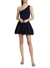 Calla Mixed-Media Balloon Minidress