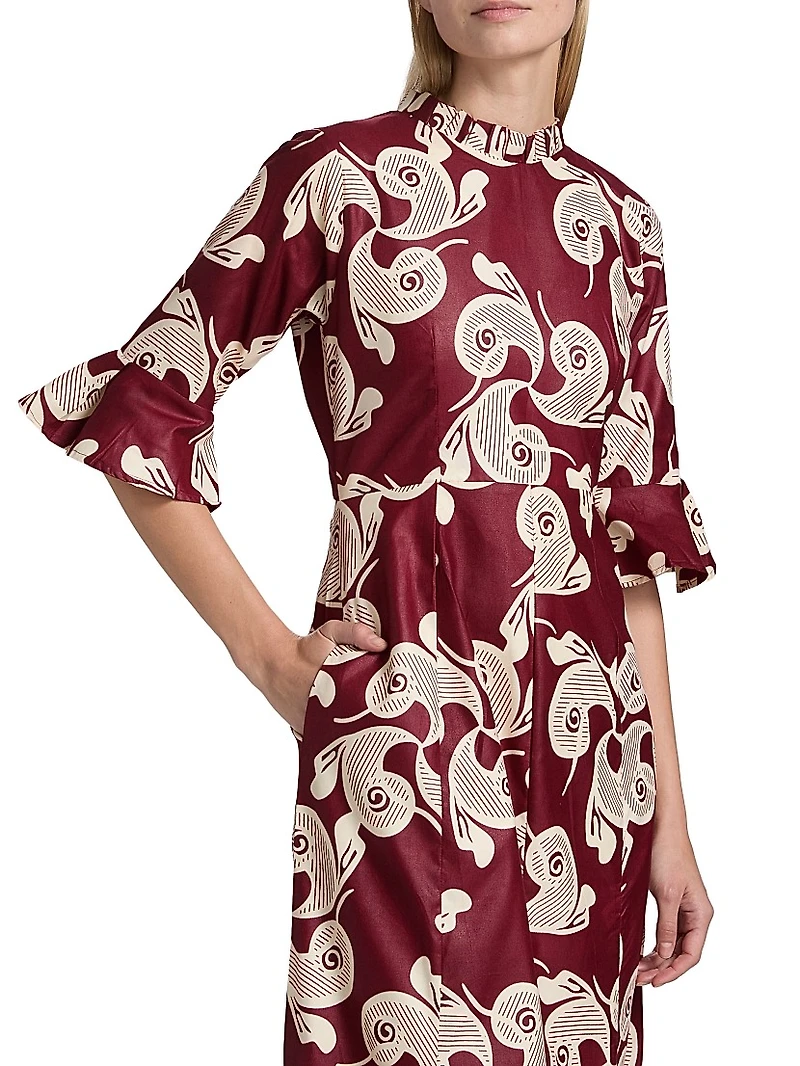 Tiwa Printed Mermaid Maxi Dress