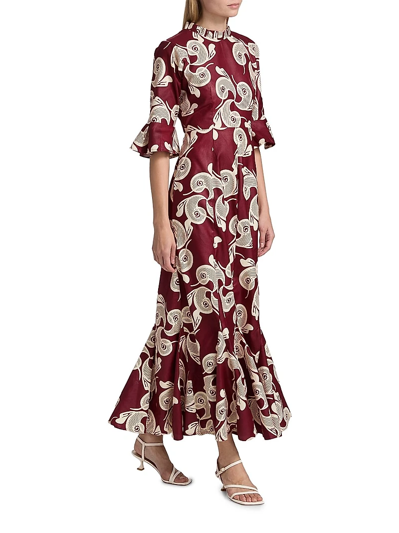 Tiwa Printed Mermaid Maxi Dress