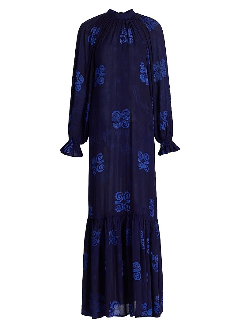 Tinuke Printed Long-Sleeve Maxi Dress