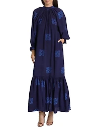 Tinuke Printed Long-Sleeve Maxi Dress