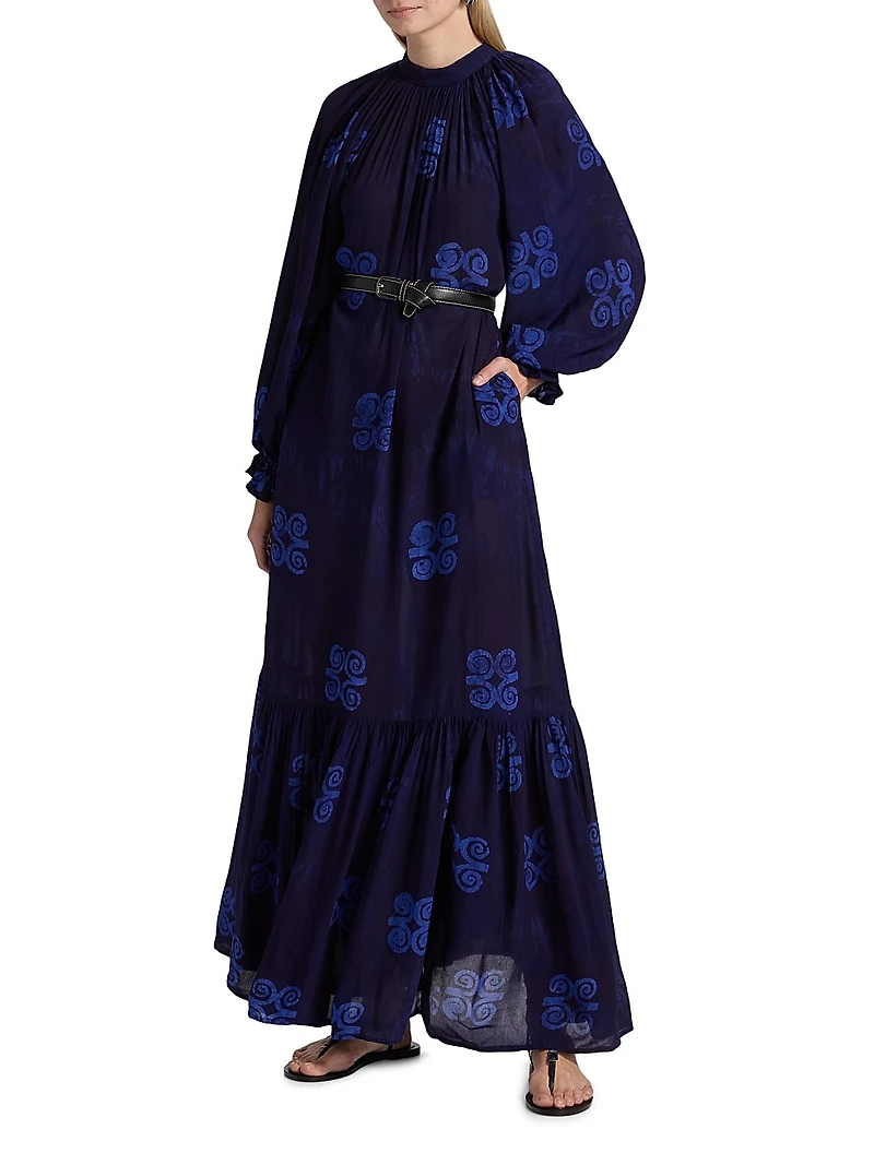 Tinuke Printed Long-Sleeve Maxi Dress